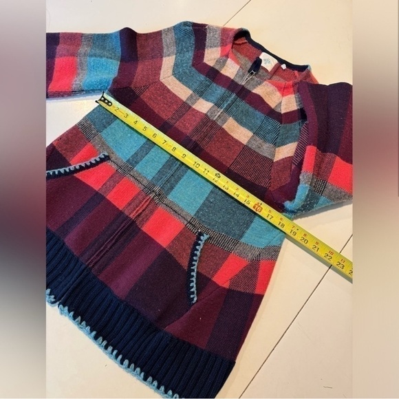 Anthropologie HWR Colorful plaid zip up wool Cardigan - Picture 3 of 7